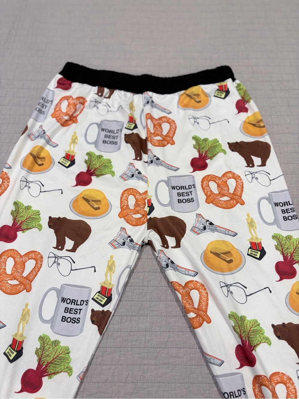 The Office Inspired Pajama Leggings Pants Women’s XXL Dwight Schrute Print - Picture 2 of 4